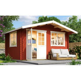 Abri de jardin en bois LASITA NORDERNEY 2 - 11.45 m² (28mm)  ROUGE SUEDOIS
