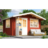 Abri de jardin en bois LASITA NORDERNEY 2 - 11.45 m² (28mm)  ROUGE SUEDOIS