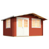 Abri de jardin en bois LASITA NORDERNEY 2 - 11.45 m² (28mm)  ROUGE SUEDOIS