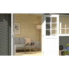 Abri de jardin en bois LASITA NORDERNEY 2 - 11.45 m² (40mm)  GRIS VERT
