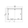 Abri de jardin en bois LASITA NORDERNEY 2 - 11.45 m² (40mm)  GRIS VERT