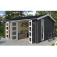 Abri de jardin en bois LASITA CARROZ 2 - 15.96 m² (28mm)  GRIS ANTHRACITE