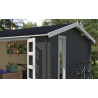 Abri de jardin en bois LASITA CARROZ 2 - 15.96 m² (28mm)  GRIS ANTHRACITE