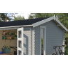 Abri de jardin en bois LASITA CARROZ 2 - 15.96 m² (28mm)  GRIS CLAIR