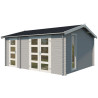 Abri de jardin en bois LASITA CARROZ 2 - 15.96 m² (28mm)  GRIS CLAIR