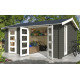 Abri de jardin en bois LASITA CARROZ 2 - 15.96 m² (28mm)  GRIS VERT