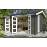 Abri de jardin en bois LASITA CARROZ 2 - 15.96 m² (28mm)  GRIS VERT