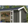 Abri de jardin en bois LASITA CARROZ 2 - 15.96 m² (28mm)  GRIS VERT