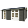 Abri de jardin en bois LASITA CARROZ 2 - 15.96 m² (28mm)  GRIS VERT