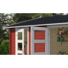 Abri de jardin en bois LASITA CARROZ 2 - 15.96 m² (28mm)  ROUGE SUEDOIS