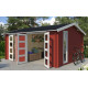 Abri de jardin en bois LASITA CARROZ 2 - 15.96 m² (28mm)  ROUGE SUEDOIS