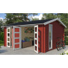 Abri de jardin en bois LASITA CARROZ 2 - 15.96 m² (28mm)  ROUGE SUEDOIS
