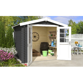 Abri de jardin en bois LASITA INGO 230 - 5,04m² (28mm)  GRIS ANTHRACITE