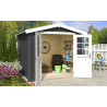 Abri de jardin en bois LASITA INGO 230 - 5,04m² (28mm)  GRIS ANTHRACITE