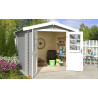 Abri de jardin en bois LASITA INGO 230 - 5,04m² (28mm)  GRIS CLAIR