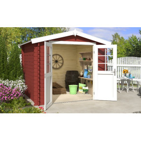 Abri de jardin en bois LASITA INGO 230 - 5,04m² (28mm)  ROUGE SUEDOIS