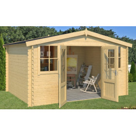 Abri de jardin en bois LASITA DALLAS - 10.61m² (28mm)  Finition NATURELLE