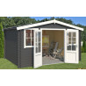 Abri de jardin en bois LASITA DALLAS - 10.61m² (28mm)  GRIS ANTHRACITE