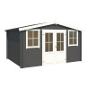 Abri de jardin en bois LASITA DALLAS - 10.61m² (28mm)  GRIS ANTHRACITE