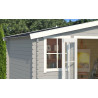 Abri de jardin en bois LASITA DALLAS - 10.61m² (28mm)  GRIS CLAIR