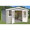 Abri de jardin en bois LASITA DALLAS - 10.61m² (28mm)  GRIS CLAIR