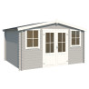 Abri de jardin en bois LASITA DALLAS - 10.61m² (28mm)  GRIS CLAIR