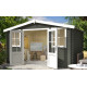 Abri de jardin en bois LASITA DALLAS - 10.61m² (28mm)  GRIS VERT