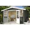 Abri de jardin en bois LASITA DALLAS - 10.61m² (28mm)  GRIS VERT