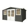 Abri de jardin en bois LASITA DALLAS - 10.61m² (28mm)  GRIS VERT