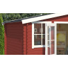 Abri de jardin en bois LASITA DALLAS - 10.61m² (28mm)  ROUGE SUEDOIS