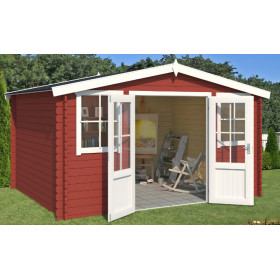 Abri de jardin en bois LASITA DALLAS - 10.61m² (28mm)  ROUGE SUEDOIS
