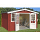Abri de jardin en bois LASITA DALLAS - 10.61m² (28mm)  ROUGE SUEDOIS