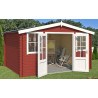 Abri de jardin en bois LASITA DALLAS - 10.61m² (28mm)  ROUGE SUEDOIS