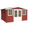 Abri de jardin en bois LASITA DALLAS - 10.61m² (28mm)  ROUGE SUEDOIS