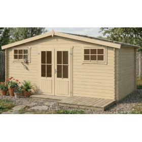 Abri de jardin en bois LASITA WASHINGTON - 17.57m² (28mm)  finition NATURELLE