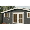 Abri de jardin en bois LASITA WASHINGTON - 17.57m² (28mm)  GRIS ANTHRACITE