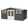 Abri de jardin en bois LASITA WASHINGTON - 17.57m² (28mm)  GRIS ANTHRACITE