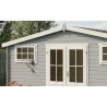 Abri de jardin en bois LASITA WASHINGTON - 17.57m² (28mm)  GRIS CLAIR