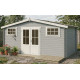 Abri de jardin en bois LASITA WASHINGTON - 17.57m² (28mm)  GRIS CLAIR