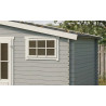 Abri de jardin en bois LASITA WASHINGTON - 17.57m² (28mm)  GRIS CLAIR