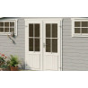 Abri de jardin en bois LASITA WASHINGTON - 17.57m² (28mm)  GRIS CLAIR
