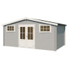 Abri de jardin en bois LASITA WASHINGTON - 17.57m² (28mm)  GRIS CLAIR