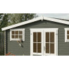Abri de jardin en bois LASITA WASHINGTON - 17.57m² (28mm)  GRIS VERT