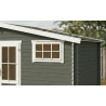 Abri de jardin en bois LASITA WASHINGTON - 17.57m² (28mm)  GRIS VERT