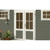 Abri de jardin en bois LASITA WASHINGTON - 17.57m² (28mm)  GRIS VERT