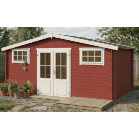 Abri de jardin en bois LASITA WASHINGTON - 17.57m² (28mm)  ROUGE SUEDOIS