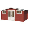 Abri de jardin en bois LASITA WASHINGTON - 17.57m² (28mm)  ROUGE SUEDOIS