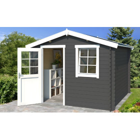 Abri de jardin en bois LASITA NINA 175 - 4.56m² (28mm)  GRIS ANTHRACITE