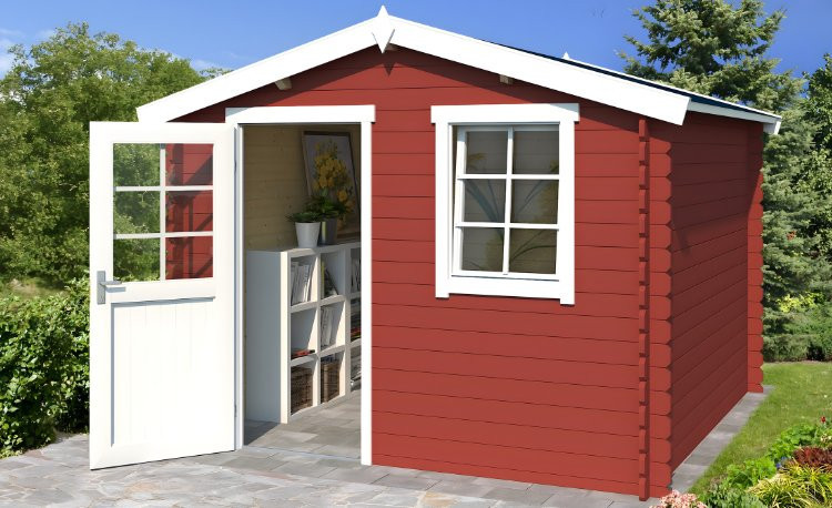 Abri de jardin en bois LASITA NINA 175 - 4.56m² (28mm)  ROUGE SUEDOIS