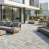 Pavé en béton vieilli multiformat nuancé gris épaisseur 6cm - 1m²